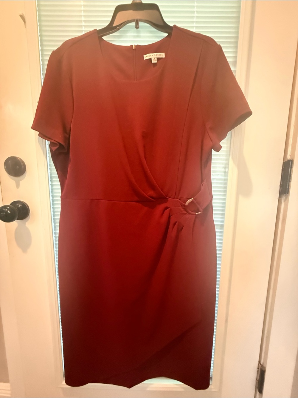 Sandra Darren Midi Dress with Waist Ring Detail